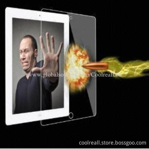 0.33mm 9H hardness toughened glass screen guard for iPad air, easy to clean